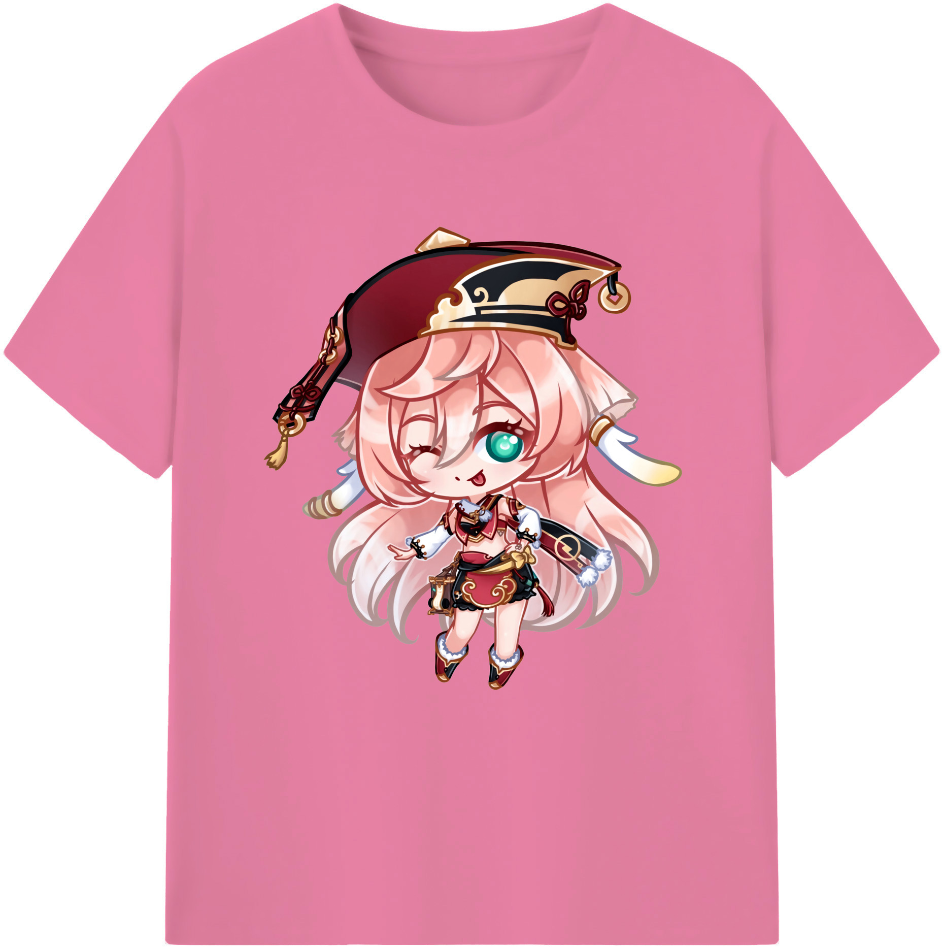げんし神 ヤンフェイ genshin Yanfei 綿100％半袖Tシャツ（フロントプリント）